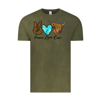 Vintage Olive peace love cow Vintage Tee - RanaPortraitStore