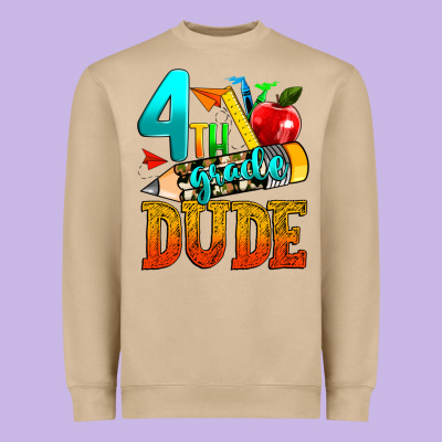4th Grade Dude Heavyweight Sweatshirt Designed By Texasbilliewilder