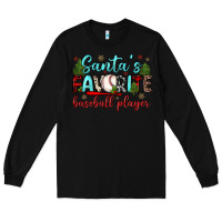 Black santa s favorite baseball player Long Sleeve Tee - JahusDesignShop