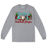 Heather Grey santa s favorite baseball player Long Sleeve Tee - JahusDesignShop