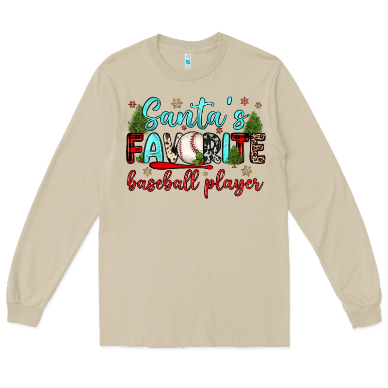 Santa S Favorite Baseball Player Long Sleeve Tee by JahusDesignShop | Teevron