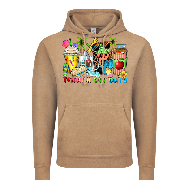 Teacher Off Duty Coffee Cups Vintage Hoodie by Zillion Design Studio | Teevron