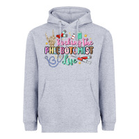 Heather Grey rocking the phlebotomist life Heavyweight Hoodie - MaliasSmallBusiness
