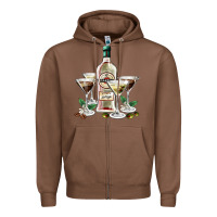Chestnut martini glasses and martini bottle Zipper Hoodie - AdoDesignShop