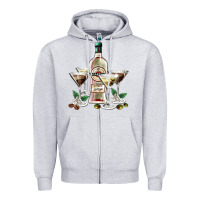 Heather Grey martini glasses and martini bottle Zipper Hoodie - AdoDesignShop