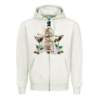 Oatmeal Heather martini glasses and martini bottle Zipper Hoodie - AdoDesignShop
