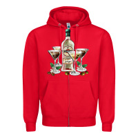 Red martini glasses and martini bottle Zipper Hoodie - AdoDesignShop