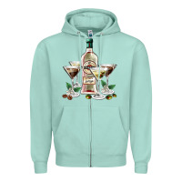 Seafoam martini glasses and martini bottle Zipper Hoodie - AdoDesignShop