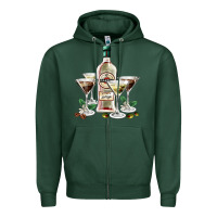 Sports Green martini glasses and martini bottle Zipper Hoodie - AdoDesignShop