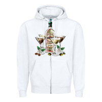 White martini glasses and martini bottle Zipper Hoodie - AdoDesignShop