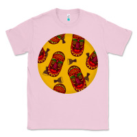 Bubblegum Pink african masks round earrings 5 Classic Tee - BundleAndBundleShop