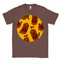 Chestnut african masks round earrings 5 Classic Tee - BundleAndBundleShop