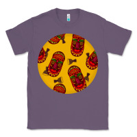 Lavender african masks round earrings 5 Classic Tee - BundleAndBundleShop