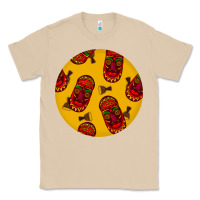 Mushroom african masks round earrings 5 Classic Tee - BundleAndBundleShop