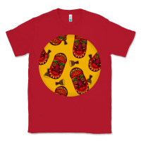 Red african masks round earrings 5 Classic Tee - BundleAndBundleShop