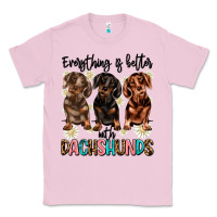 Bubblegum Pink everything is better with dachshunds Classic Tee - JahusDesignShop