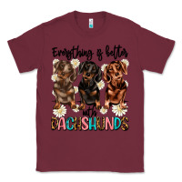 Burgundy everything is better with dachshunds Classic Tee - JahusDesignShop