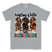 Heather Grey everything is better with dachshunds Classic Tee - JahusDesignShop