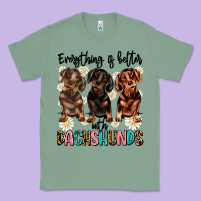 Everything Is Better With Dachshunds Classic Tee Designed By Jahusdesignshop
