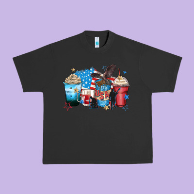 Usa Coffee Cups Urban Heavy Tee Designed By Zillion Design Studio