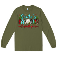 Army Green santa s favorite volleyball player Long Sleeve Tee - JahusDesignShop