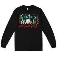 Black santa s favorite volleyball player Long Sleeve Tee - JahusDesignShop