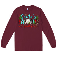 Burgundy santa s favorite volleyball player Long Sleeve Tee - JahusDesignShop