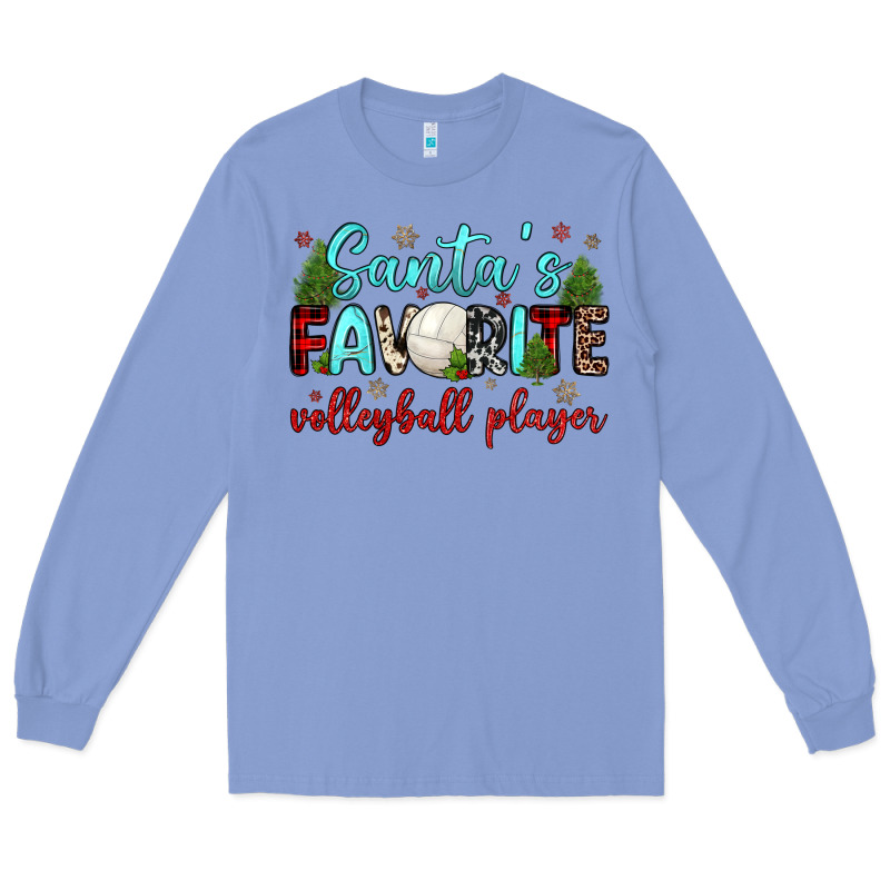 Santa S Favorite Volleyball Player Long Sleeve Tee by JahusDesignShop | Teevron