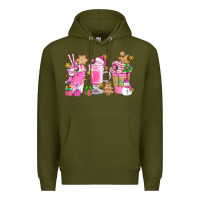 Army Green Pink Christmas Coffee Cups Bbs Premium Hoodie - BundleAndBundleShop