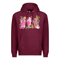 Burgundy Pink Christmas Coffee Cups Bbs Premium Hoodie - BundleAndBundleShop