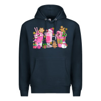 Navy Pink Christmas Coffee Cups Bbs Premium Hoodie - BundleAndBundleShop