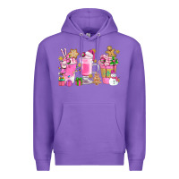 Purple Pink Christmas Coffee Cups Bbs Premium Hoodie - BundleAndBundleShop