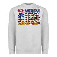 Heather Grey all american girl Heavyweight Sweatshirt - Zillion Design Studio