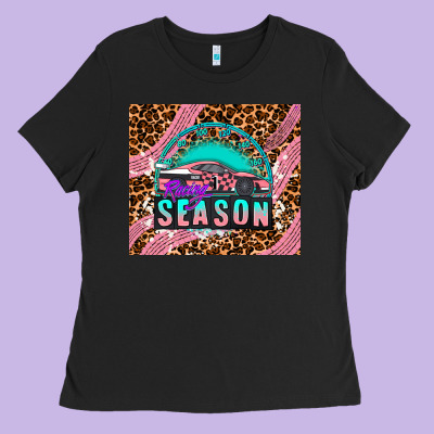 Pink Racing Car Ladies Tee Designed By Adodesignshop