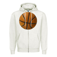 Oatmeal Heather basketball ball Zipper Hoodie - JahusDesignShop