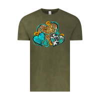 Vintage Olive western turquoise hearts Vintage Tee - Zillion Design Studio