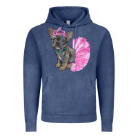 Vintage Denim Balerina French Bulldog With Tutu Vintage Hoodie - RanaPortraitStore