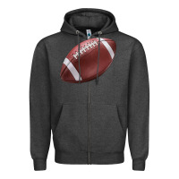 Charcoal Heather football ball Zipper Hoodie - JahusDesignShop