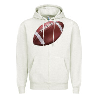 Oatmeal Heather football ball Zipper Hoodie - JahusDesignShop