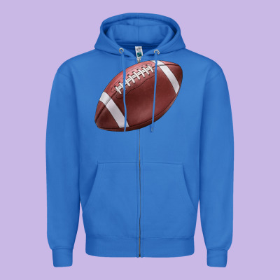 Football Ball Zipper Hoodie Designed By Jahusdesignshop
