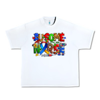 White ausome autism nurse Urban Heavy Tee - Zillion Design Studio