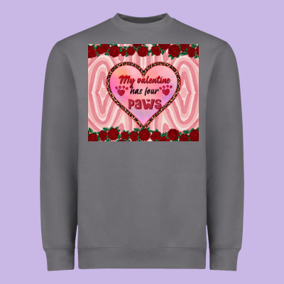 My Valentine Has Four Paws Heavyweight Sweatshirt Designed By Ranaportraitstore