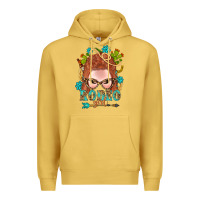 Antique Gold Western Rodeo Girl Braid Red Hair Premium Hoodie - BundleAndBundleShop
