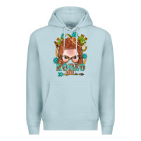 Blue Mist Western Rodeo Girl Braid Red Hair Premium Hoodie - BundleAndBundleShop