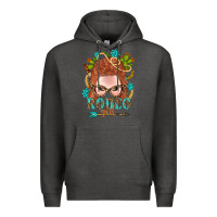 Charcoal Heather Western Rodeo Girl Braid Red Hair Premium Hoodie - BundleAndBundleShop