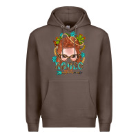 Coffee Western Rodeo Girl Braid Red Hair Premium Hoodie - BundleAndBundleShop