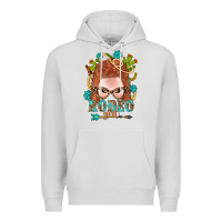 Dove Grey Western Rodeo Girl Braid Red Hair Premium Hoodie - BundleAndBundleShop