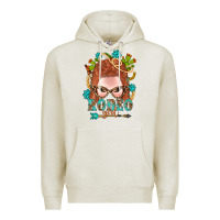 Oatmeal Heather Western Rodeo Girl Braid Red Hair Premium Hoodie - BundleAndBundleShop