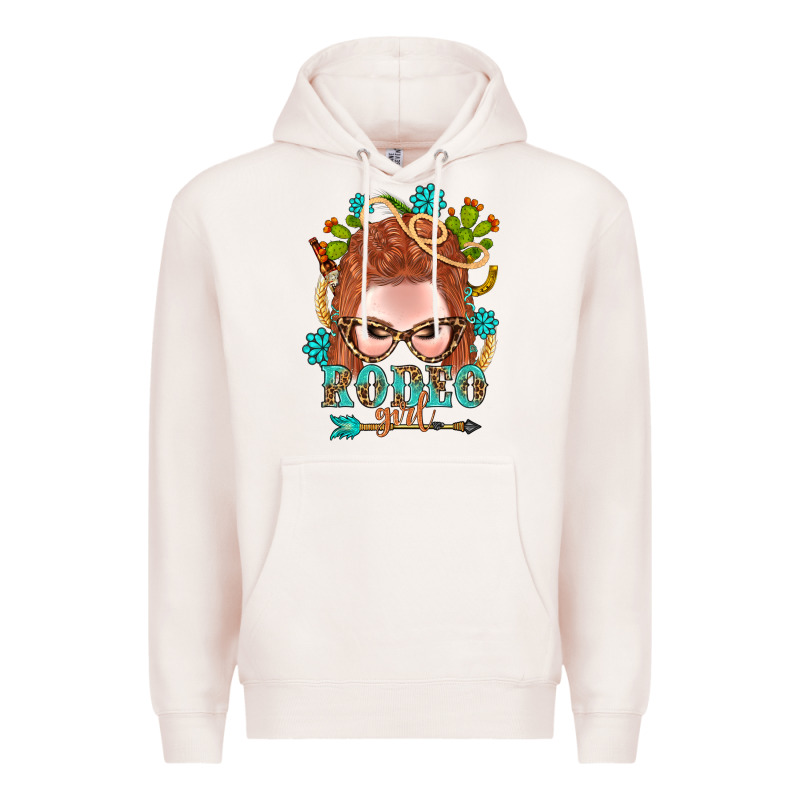 Western Rodeo Girl Braid Red Hair Premium Hoodie by BundleAndBundleShop | Teevron