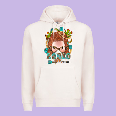 Western Rodeo Girl Braid Red Hair Premium Hoodie Designed By Bundleandbundleshop